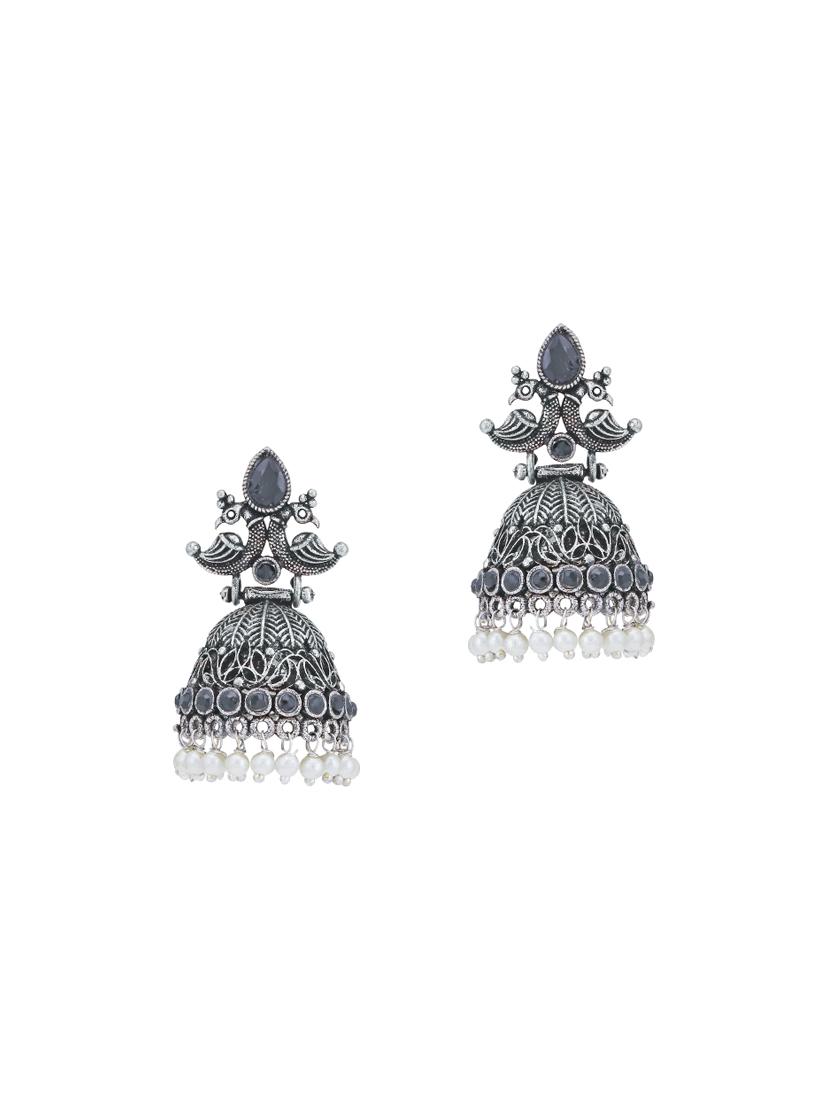 black brass jhumka earring - 16965073 - Zoom Image - 1
