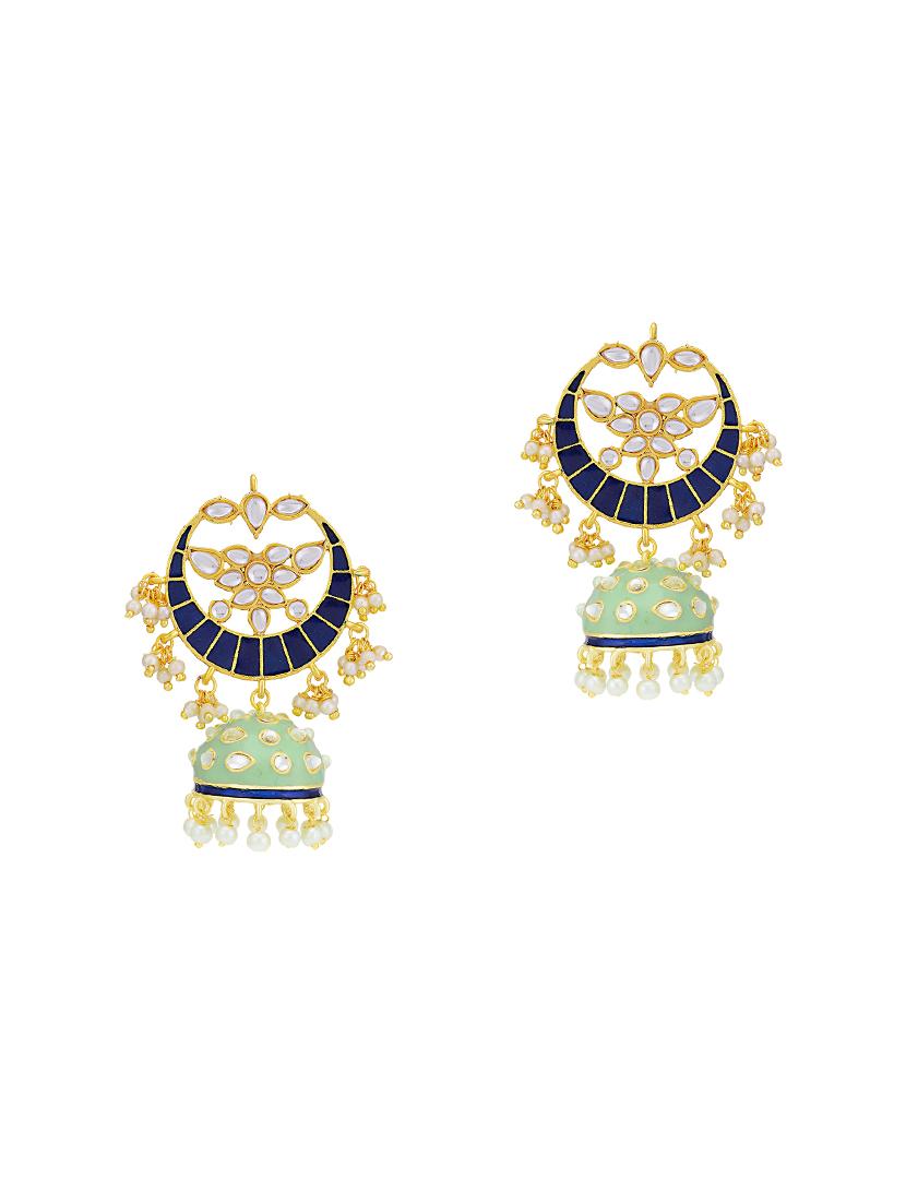 blue brass chandballi earring - 16965075 - Zoom Image - 1