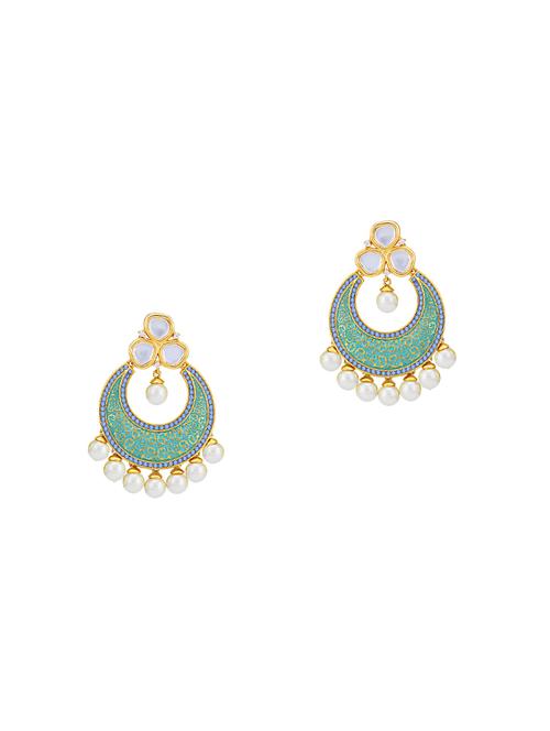 green brass chandballi earring - 16965079 - Standard Image - 1