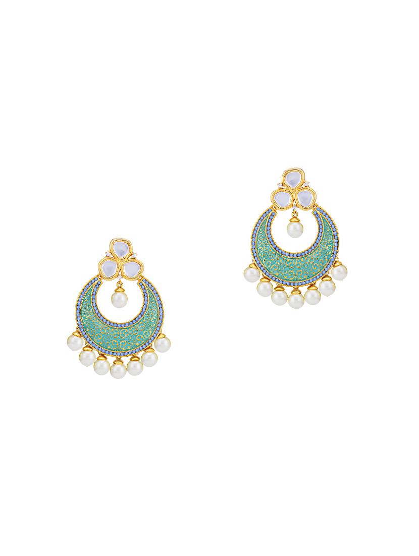 green brass chandballi earring - 16965079 - Zoom Image - 1