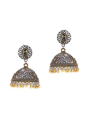 silver brass jhumka earring - 16965084 - Standard Image - 2