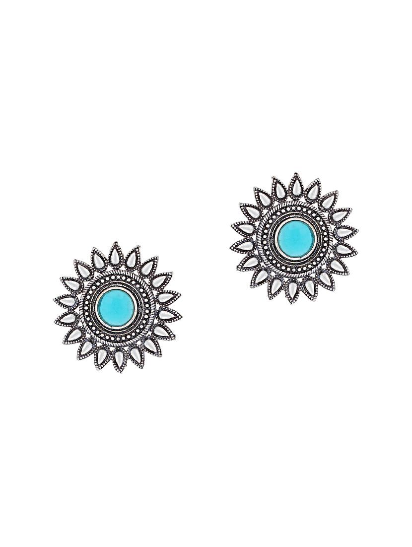 blue brass studs earring - 16965086 - Zoom Image - 1