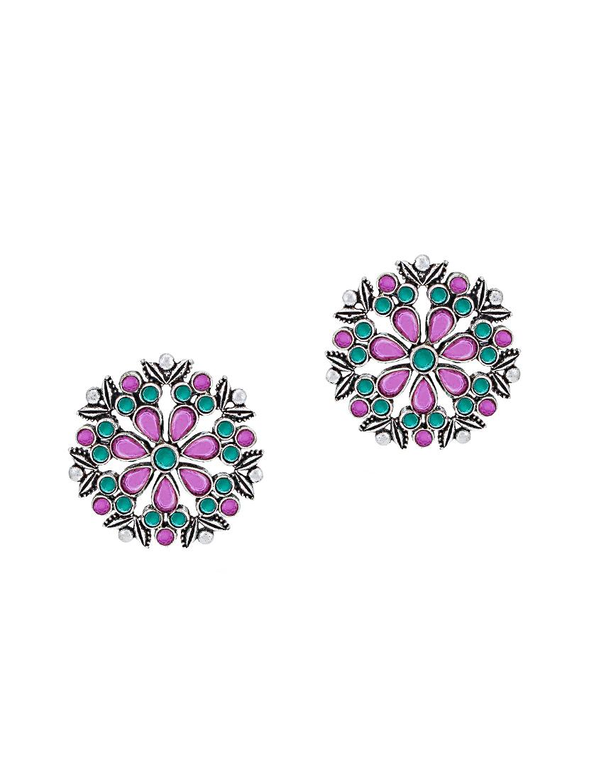 purple brass studs earring - 16965089 - Zoom Image - 1