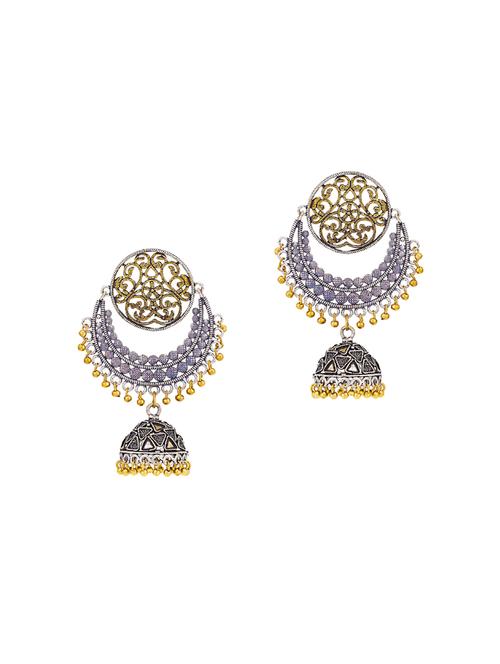 silver brass chandellier earring - 16965094 - Standard Image - 1