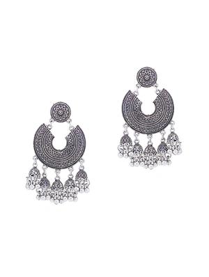 silver brass chandellier earring - 16965096 - Standard Image - 2