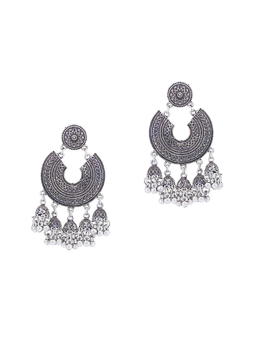 silver brass chandellier earring - 16965096 - Zoom Image - 2
