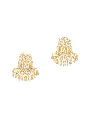 gold brass chandellier earring - 16965101 - Standard Image - 2
