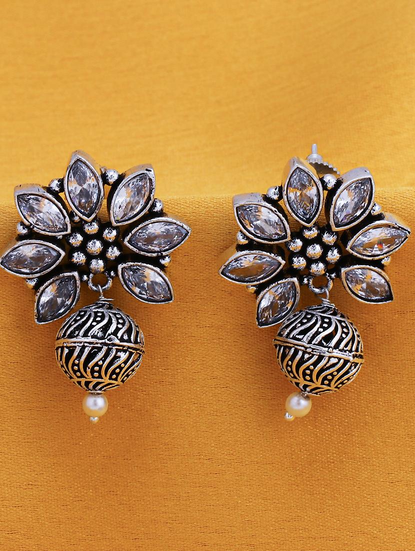 silver brass drop earring - 16965102 - Zoom Image - 1