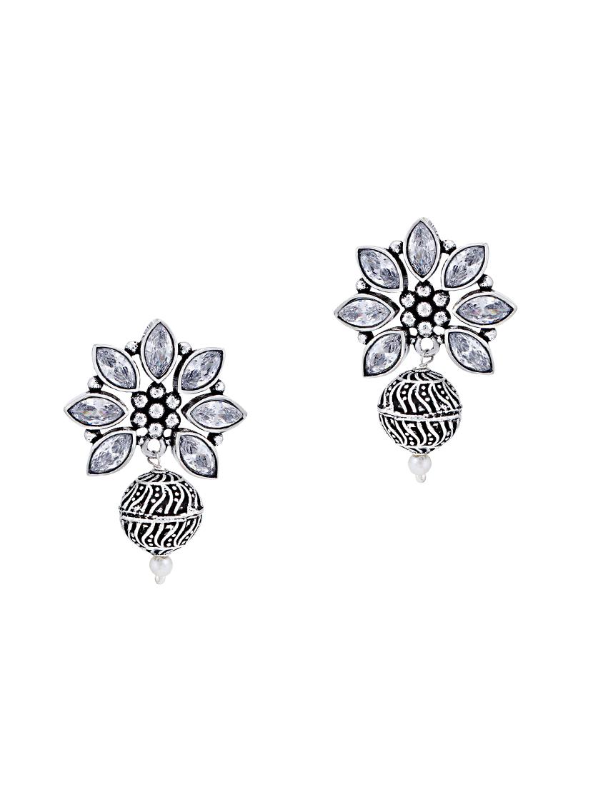 silver brass drop earring - 16965102 - Zoom Image - 2
