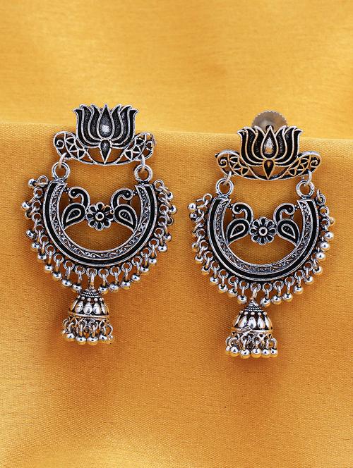 silver brass chandellier earring - 16965106 - Standard Image - 1