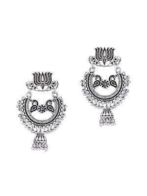 silver brass chandellier earring - 16965106 - Standard Image - 2