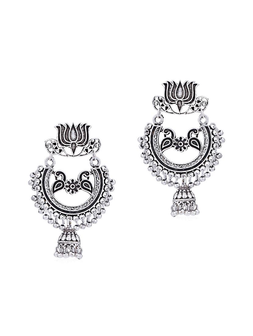 silver brass chandellier earring - 16965106 - Zoom Image - 2