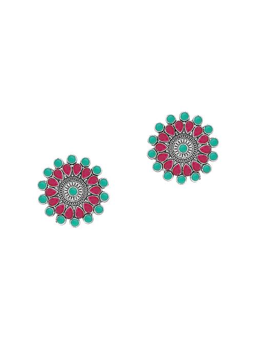 pink brass studs earring - 16965107 - Standard Image - 1