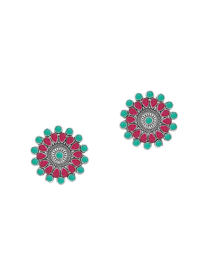 pink brass studs earring - 16965107 - Zoom Image - 1