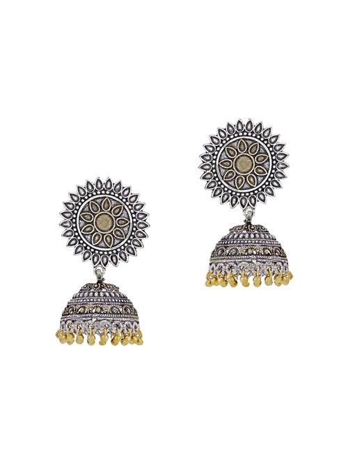 silver brass jhumka earring - 16965109 - Standard Image - 1