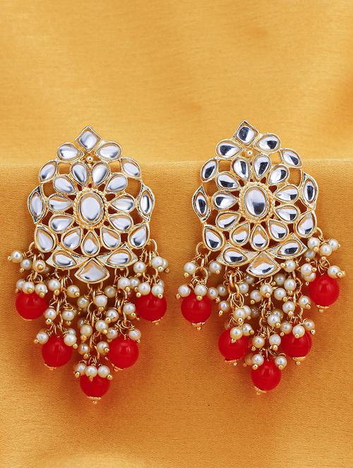 orange brass chandellier earring - 16965111 - Standard Image - 1
