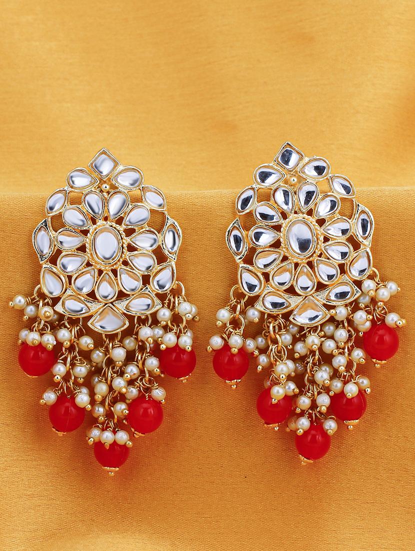 orange brass chandellier earring - 16965111 - Zoom Image - 1