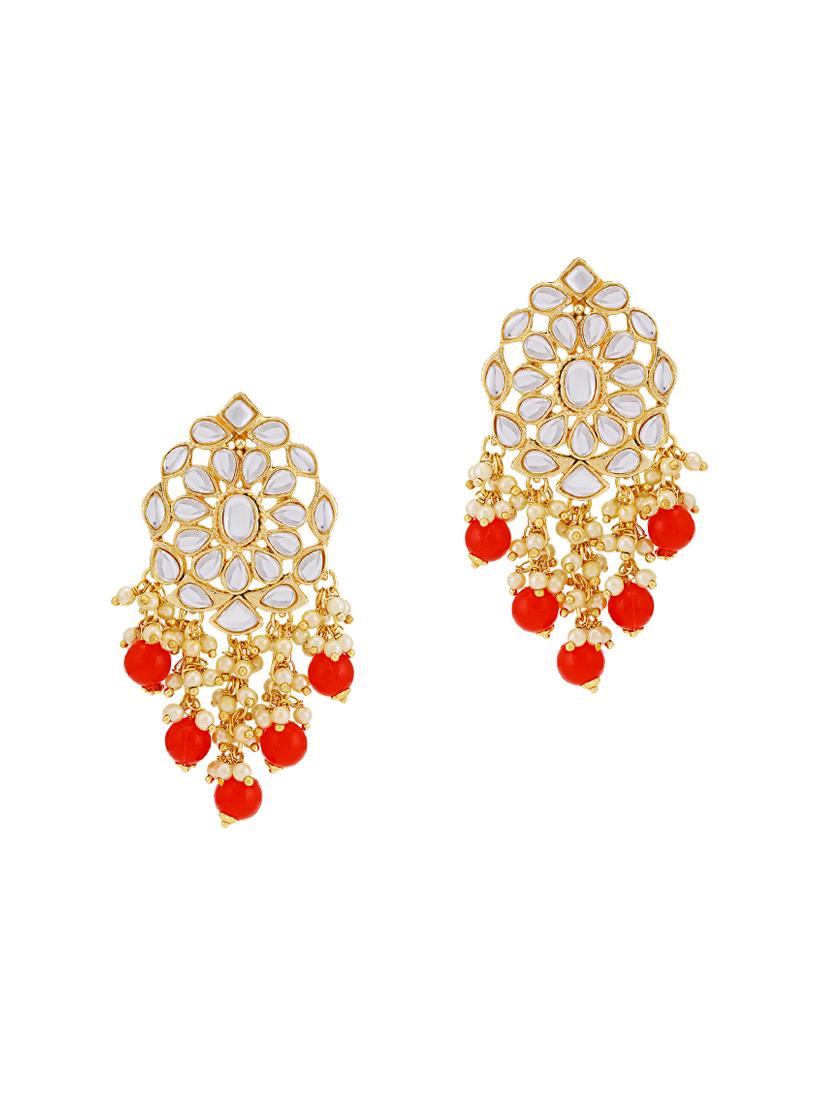 orange brass chandellier earring - 16965111 - Zoom Image - 2
