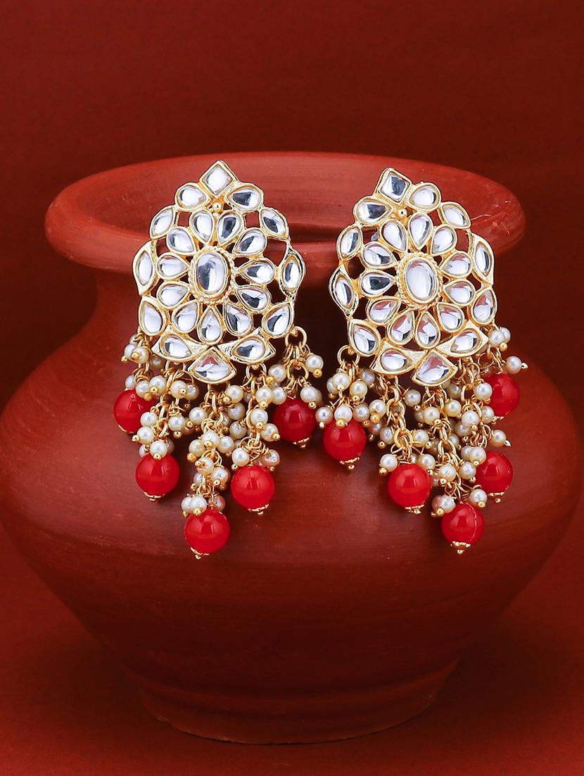 orange brass chandellier earring - 16965111 - Zoom Image - 3