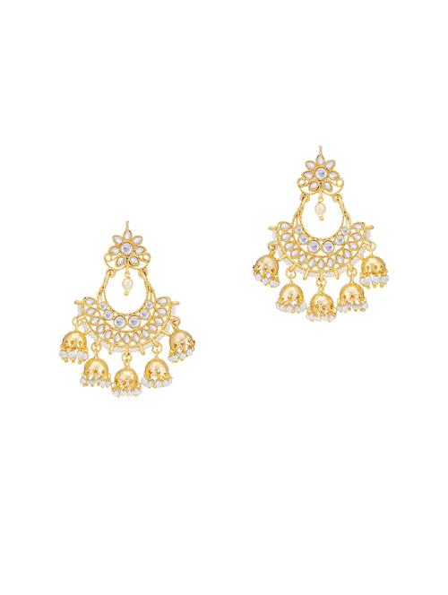 gold brass chandellier earring - 16965112 - Standard Image - 1