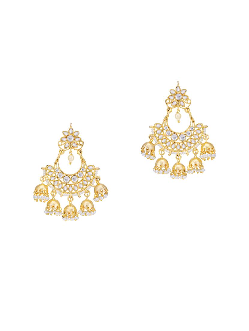 gold brass chandellier earring - 16965112 - Zoom Image - 1