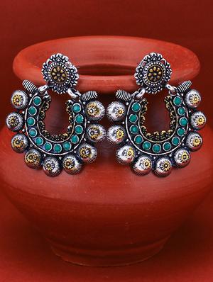 green brass chandballi earring - 16965117 - Standard Image - 3
