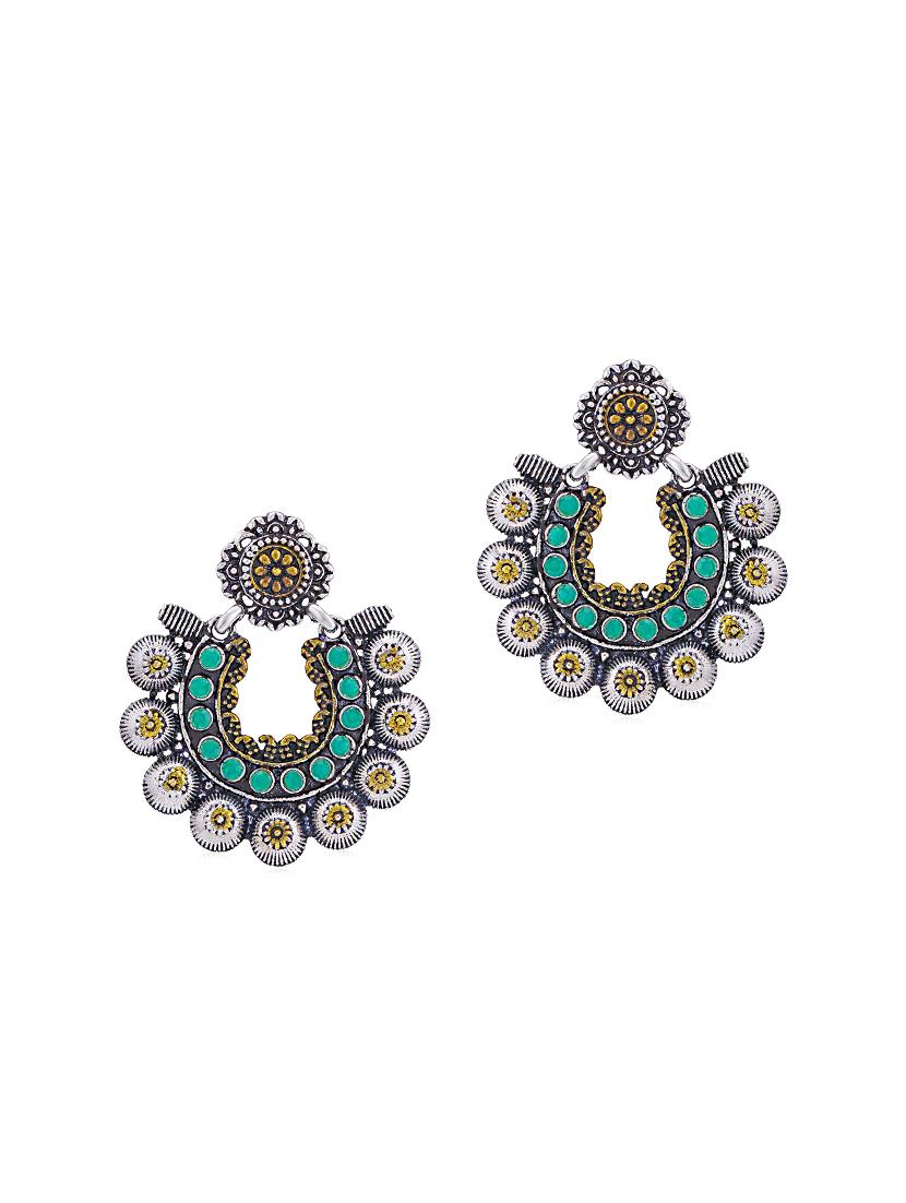 green brass chandballi earring - 16965117 - Zoom Image - 2