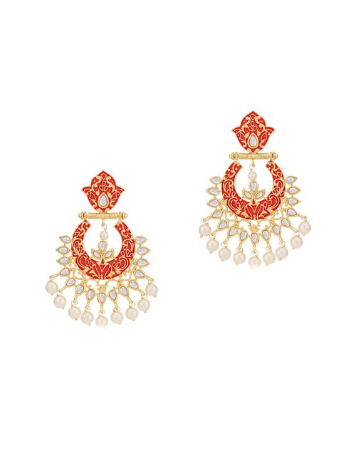 orange brass chandballi earring - 16965120 - Standard Image - 1