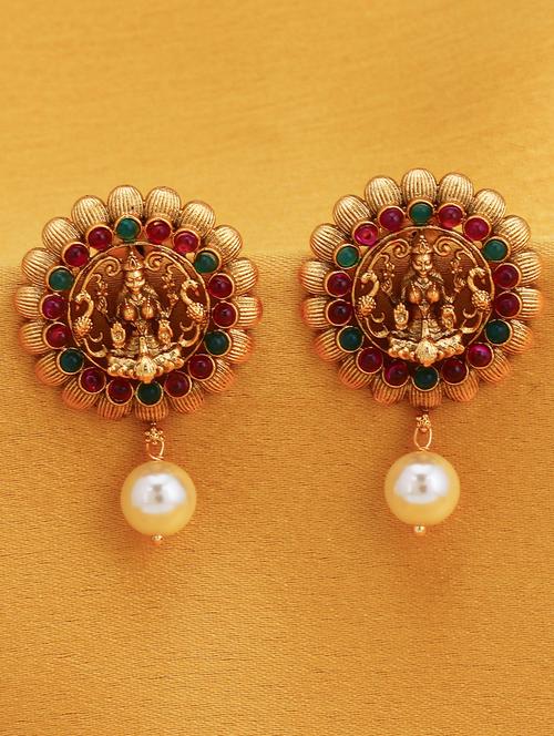 multi colored brass drop earring - 16965124 - Standard Image - 1