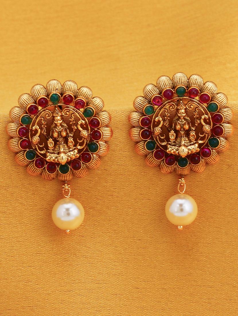 multi colored brass drop earring - 16965124 - Zoom Image - 1