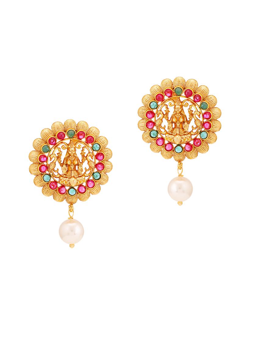 multi colored brass drop earring - 16965124 - Zoom Image - 2