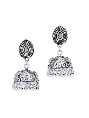 silver brass jhumka earring - 16965126 - Standard Image - 2