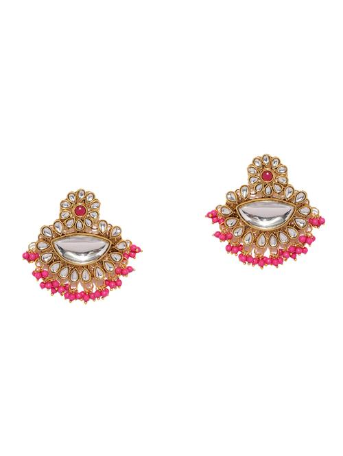 pink brass drop earring - 16965138 - Standard Image - 1