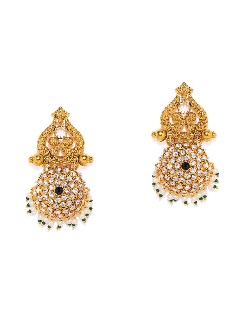 gold brass drop earring - 16965139 - Zoom Image - 1