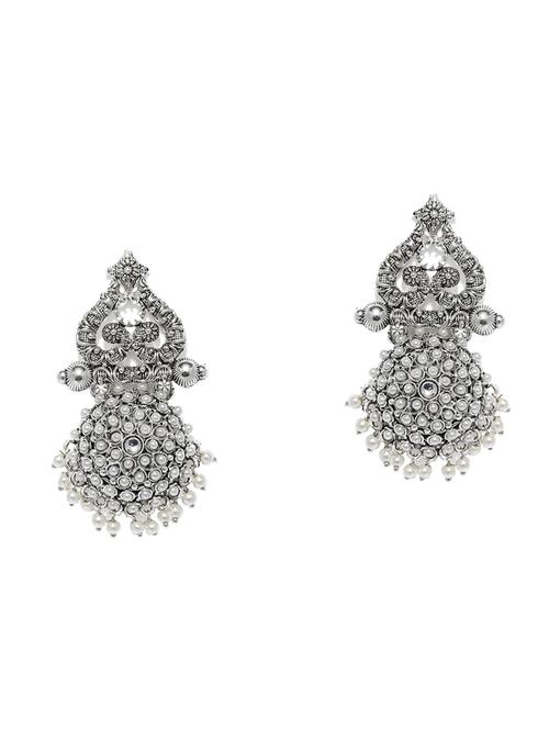 silver brass drop earring - 16965140 - Standard Image - 1