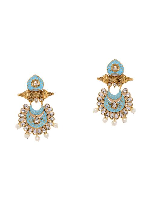 blue brass chandellier earring - 16965155 - Standard Image - 1