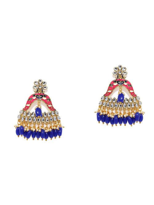 blue brass chandellier earring - 16965164 - Standard Image - 1