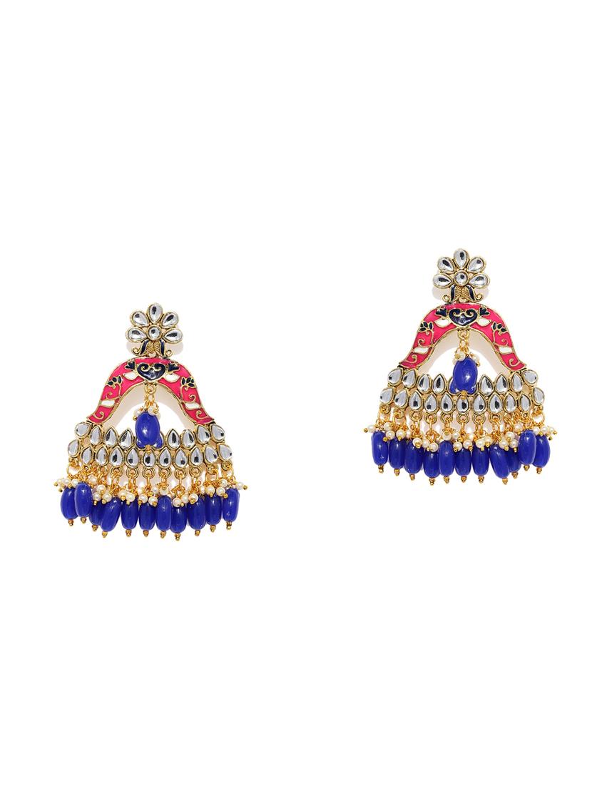 blue brass chandellier earring - 16965164 - Zoom Image - 1