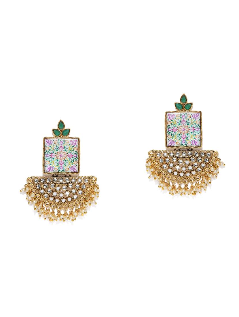 multi colored brass chandellier earring - 16965167 - Zoom Image - 1