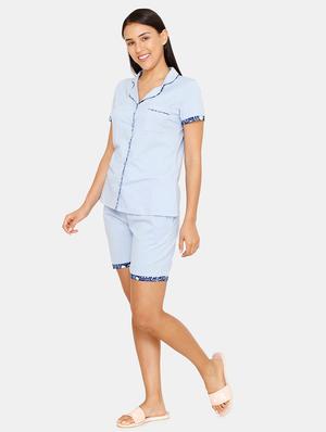 solid shirt with shorts set - 16965222 - Standard Image - 4