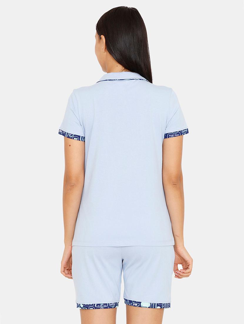 solid shirt with shorts set - 16965222 - Zoom Image - 3
