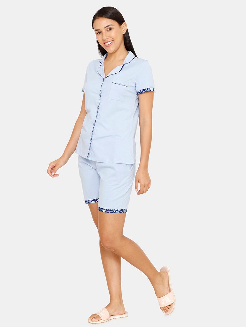 solid shirt with shorts set - 16965222 - Zoom Image - 4