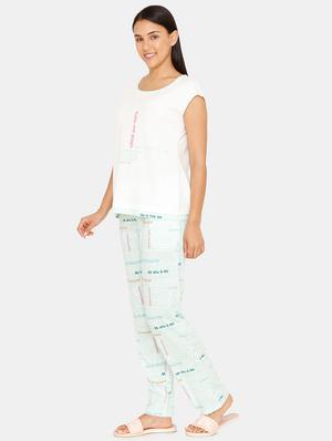 round neck tee with pajama set - 16965223 - Standard Image - 2