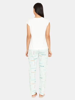 round neck tee with pajama set - 16965223 - Standard Image - 3