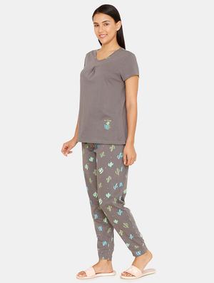round neck tee with pajama set - 16965239 - Standard Image - 2