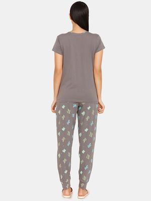 round neck tee with pajama set - 16965239 - Standard Image - 3