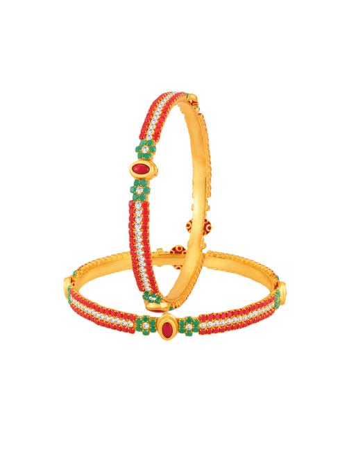 red golden tone brass bangle - 16965369 - Standard Image - 1