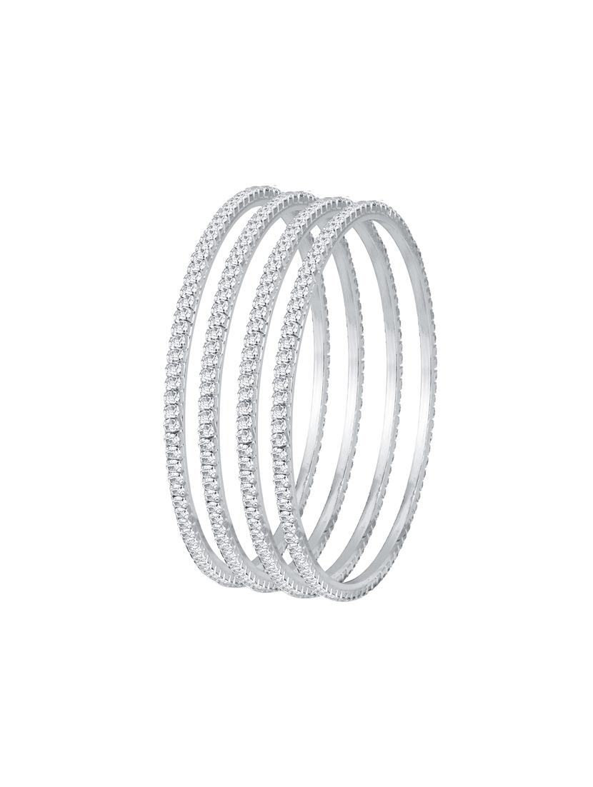silver tone brass bangle - 16965370 - Zoom Image - 1
