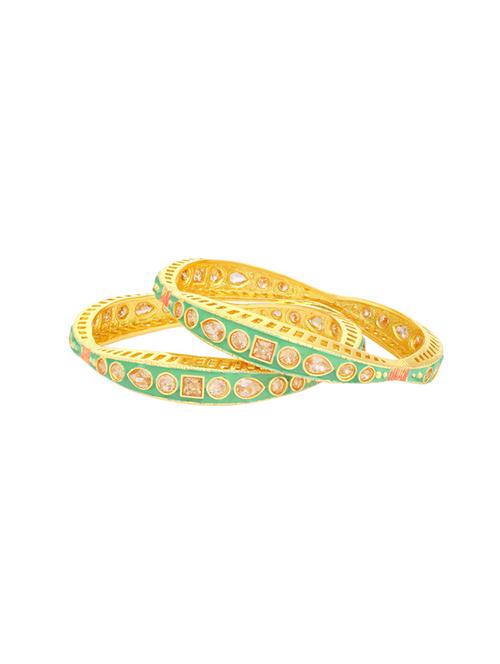 green golden tone brass bangle - 16965476 - Standard Image - 1
