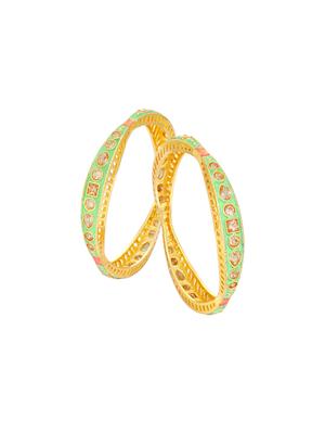 green golden tone brass bangle - 16965476 - Standard Image - 2